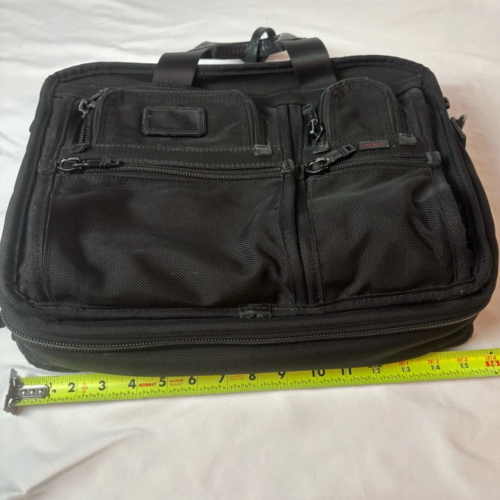 TUMI Alpha Expandable Ballistic Nylon Briefcase Messenger Laptop Bag 26114DH